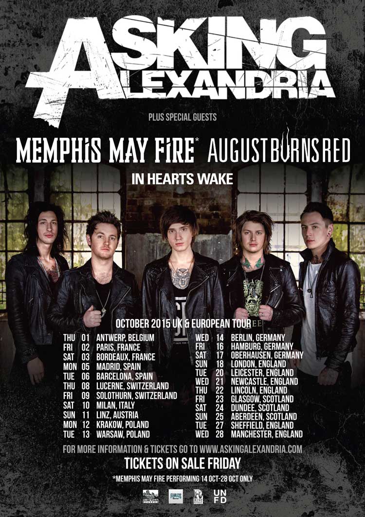 Asking Alexandria, August Burns Red, Memphis May Fire, In Hearts Wake